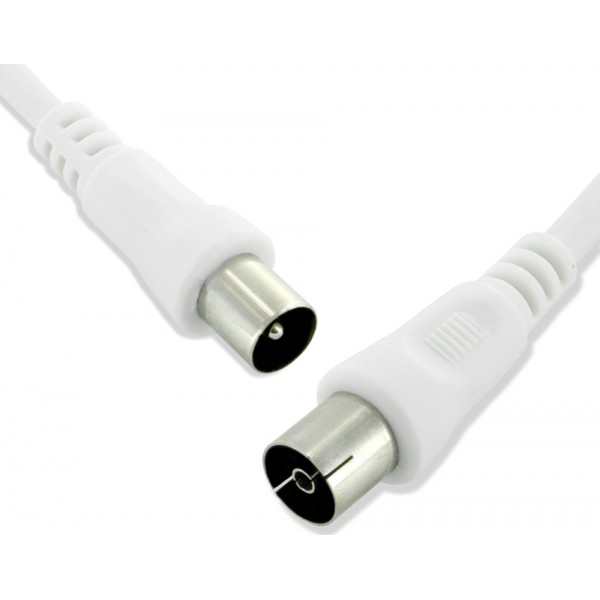 Powertech καλώδιο κεραίας για τηλεόραση pal Male to Female - WHITE - 1.5m Powertech καλώδιο κεραίας για τηλεόραση pal Male to Female - WHITE - 1.5m