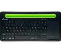 MediaRange Rechargeable Wireless Multi Device Bluetooth Keyboard with 78 keys, touchpad & Tablet slot (Black) (MROS131-GR)