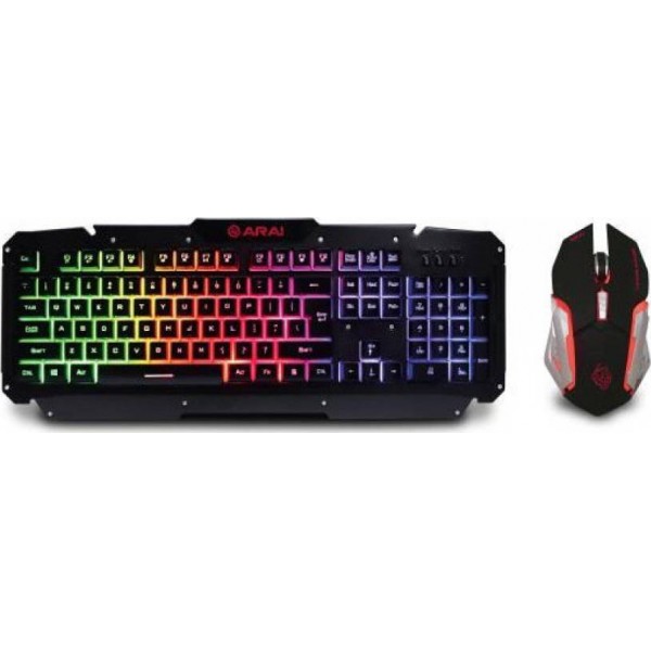 Πληκτρολόγιο & Ποντίκι Metalic Zeroground KB-1700GUMS ARAI Πληκτρολόγιο & Ποντίκι Metalic Zeroground KB-1700GUMS ARAI