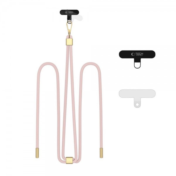 TECH-PROTECT C2S Λουράκι Crossbody για Κινητό – Baby Pink/Χρυσό TECH-PROTECT C2S Λουράκι Crossbody για Κινητό – Baby Pink/Χρυσό