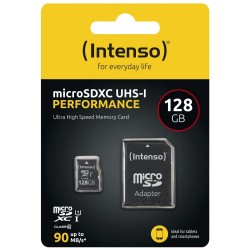 Intenso microSDXC 128GB Class 10 UHS-I U1 με αντάπτορα