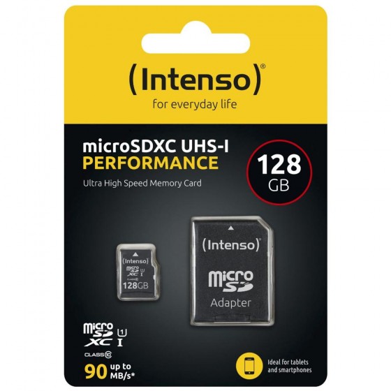 Intenso microSDXC 128GB Class 10 UHS-I U1 με αντάπτορα