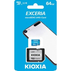 Kioxia EXCERIA microSDXC 64GB U1 UHS-I 100MB/s με αντάπτορα