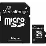 MediaRange Micro SDHC Class 10 With SD Adaptor 4 GB (High Capacity) (MR956)