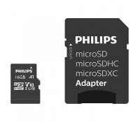 Philips microSDHC 16GB Class 10 U1 V10 A1 UHS-I με αντάπτορα