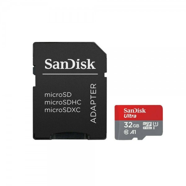Sandisk Ultra microSDHC 32GB Class 10 U1 A1 UHS-I με αντάπτορα, SDSQUA4-032G-GN6IA