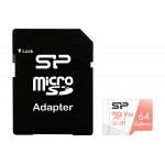 SILICON POWER Κάρτα Μνήμης microSDXC Superior 64GB C10 UHS-I U3 A1 V30