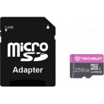 Techsuit - Memory Card THCM27 (THCM27256) - with Adapter, MicroSDHC, Class 10, 256GB - Purple