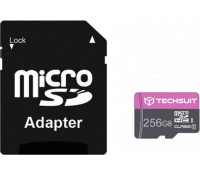 Techsuit - Memory Card THCM27 (THCM27256) - with Adapter, MicroSDHC, Class 10, 256GB - Purple