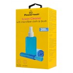 POWERTECH Σπρέι Καθαρισμού Οθόνης PT-1313 με Πανί Μικροϊνών & Βουρτσάκι, 200ml