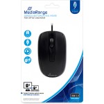 MediaRange Optical Mouse Corded 3-Button (Black, Wired) (MROS211)