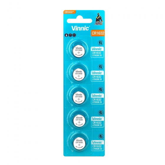 VINNIC ΜΠΑΤΑΡΙΕΣ ΝΟΜΙΣΜΑΤΟΣ ΛΙΘΙΟΥ CR1632 3V Li-ion 5 ΤΕΜ.
