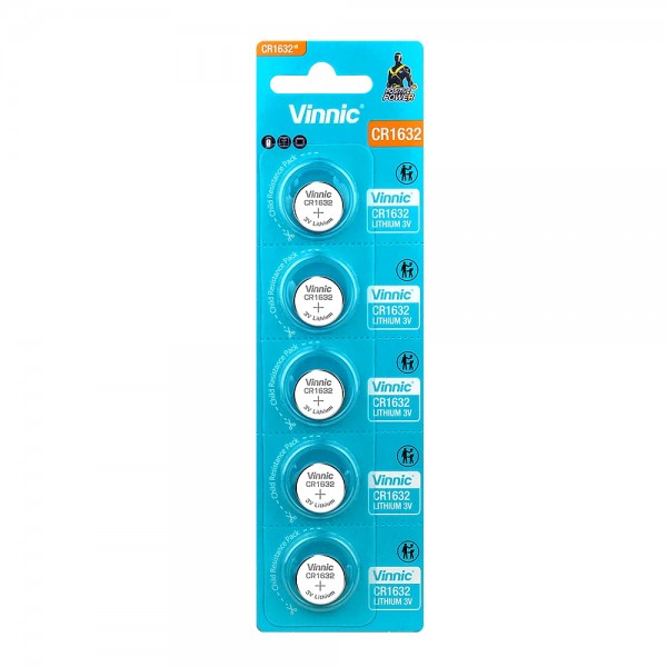 VINNIC ΜΠΑΤΑΡΙΕΣ ΝΟΜΙΣΜΑΤΟΣ ΛΙΘΙΟΥ CR1632 3V Li-ion 5 ΤΕΜ.