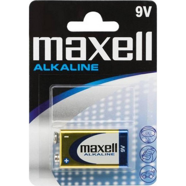 MAXELL αλκαλική μπαταρία 6LR61M/9V, 1τμχ MAXELL αλκαλική μπαταρία 6LR61M/9V, 1τμχ