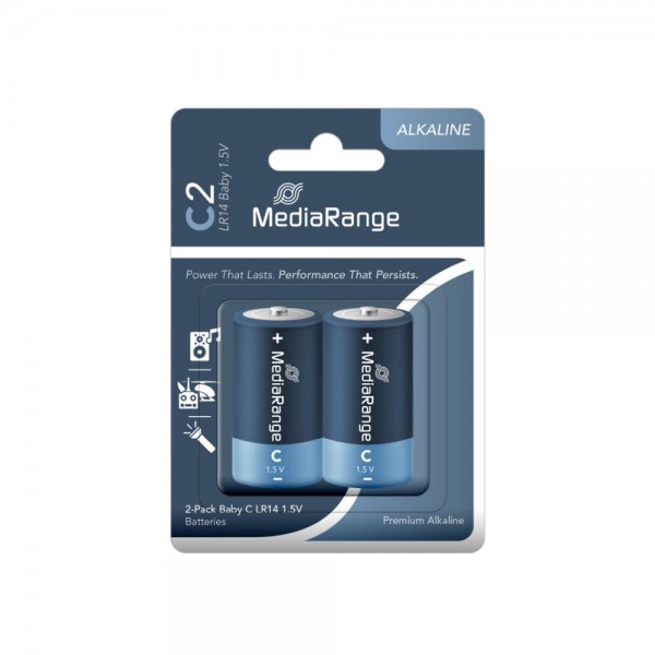 MediaRange Premium Alkaline Batteries Baby C|LR14|1.5V Pack 2 (MRBAT108) MediaRange Premium Alkaline Batteries Baby C|LR14|1.5V Pack 2 (MRBAT108)