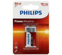 PHILIPS Power Alkaline Μπαταρία 9V 6LR61P1B/05