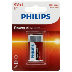 PHILIPS Power Alkaline Μπαταρία 9V 6LR61P1B/05