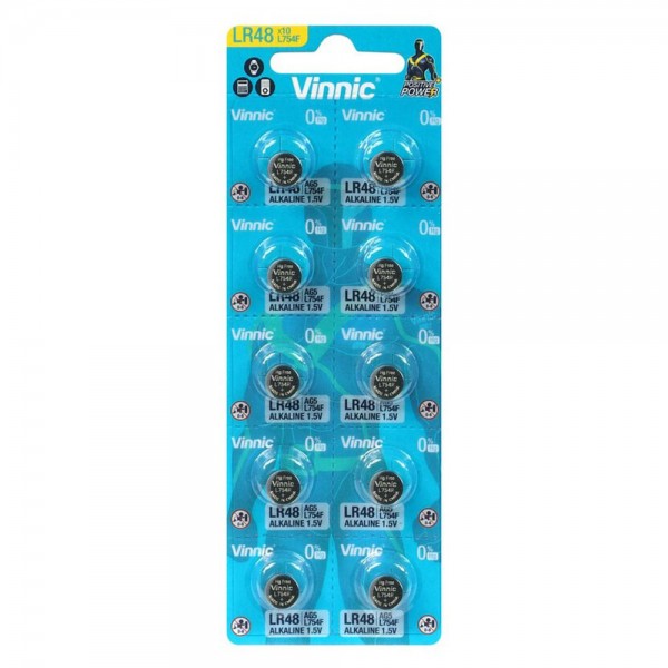 Σετ 10 Αλκαλικές Μπαταρίες Κουμπιά Vinnic AG5 LR48 1.5V