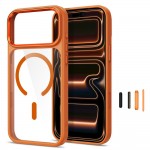 Tech-Protect Magmat MagSafe CC Θήκη για iPhone 17 Pro / 18 Pro – Διάφανη με Πορτοκαλί Πλαίσιο