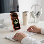 Tech-Protect Magmat MagSafe CC Θήκη για iPhone 17 Pro / 18 Pro – Διάφανη με Πορτοκαλί Πλαίσιο