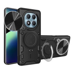Techsuit CamGuard Pro Σκληρή Θήκη με Προστασία Κάμερας & Δαχτυλίδι για Xiaomi Redmi Note 14 Pro 4G – Μαύρη