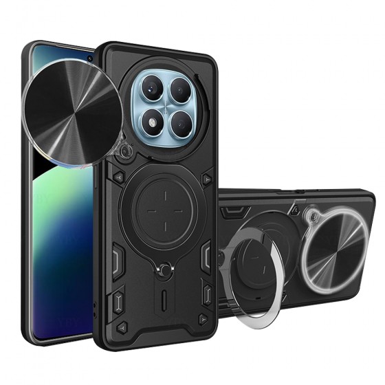 Techsuit CamGuard Pro Σκληρή Θήκη με Προστασία Κάμερας & Δαχτυλίδι για Xiaomi Redmi Note 14 Pro 4G – Μαύρη