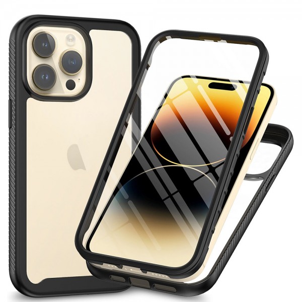 Techsuit Defense360 Pro Σιλικόνης Σετ με Τζαμάκι Μαύρο για iPhone 15 Pro Techsuit Defense360 Pro Σιλικόνης Σετ με Τζαμάκι Μαύρο για iPhone 15 Pro
