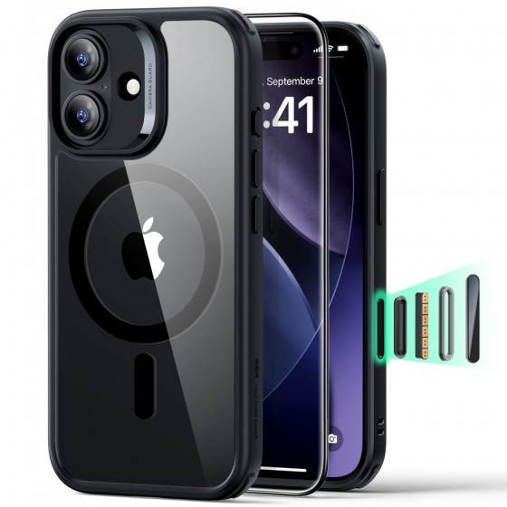 ESR Classic Hybrid MagSafe + Tempered Glass Θήκη για iPhone 17 Διάφανο/Μαύρο