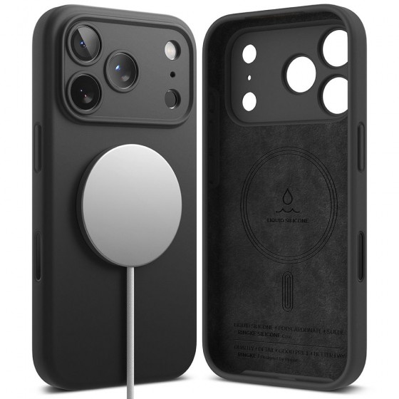 Ringke Silicone Magnetic MagSafe Θήκη για iPhone 17 Pro Max - Μαύρο
