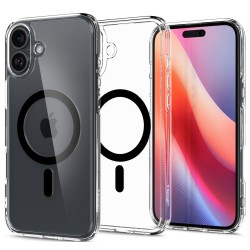 Spigen Ultra Hybrid Mag Magsafe Θήκη για iPhone 16 Διάφανη Μαύρη ACS08206