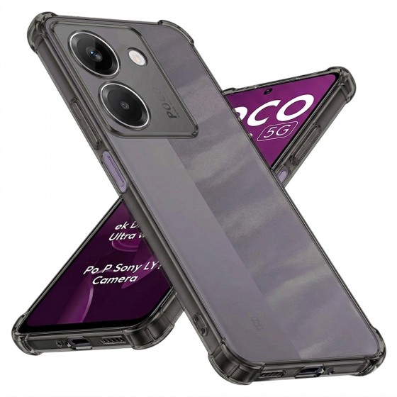 Techsuit shockproof Σιλικόνης Διάφανο Γκρι για Poco M7 Pro