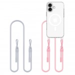 Θήκη με Λουράκι και MagSafe για iPhone 16 Tech-Protect FlexAir Chain Διάφανη (Γκρι & Ροζ)