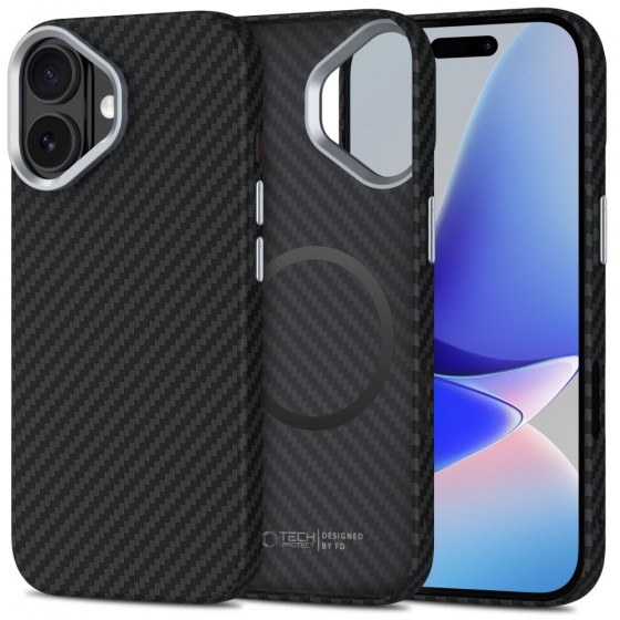 Θήκη Tech-Protect Ion Carbon MagSafe για iPhone 17 Μαύρο/Ασημί
