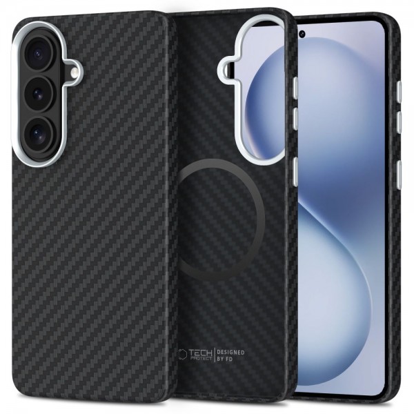 Θήκη Tech-Protect Ion Carbon MagSafe για Samsung Galaxy S26 - Μαύρο/Ασημί