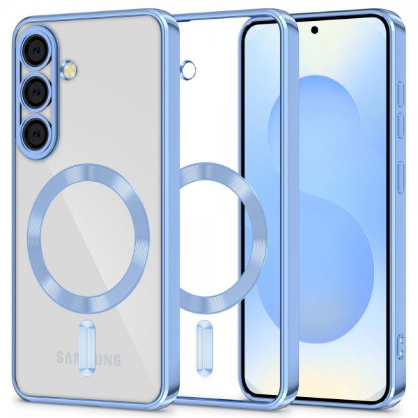 Θήκη Tech-Protect MagFlex με MagSafe για Samsung Galaxy S25 Διάφανη/Marine Blue