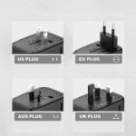 Tech-Protect TA200 Universal Travel Adapter με 2x USB-A & 2x USB-C (EU/UK/US/AU) Μαύρο