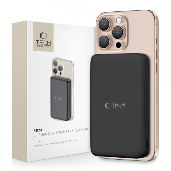 Tech-Protect PB24 LifeMag QI2 MagSafe Power Bank 10,000mAh Μαύρο Tech-Protect PB24 LifeMag QI2 MagSafe Power Bank 10,000mAh Μαύρο