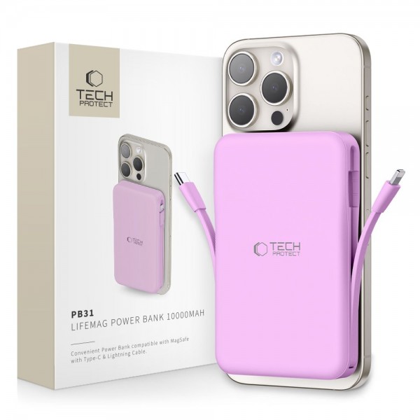 Tech-Protect PB31 Lifemag MagSafe Power Bank 10000mAh Lavender