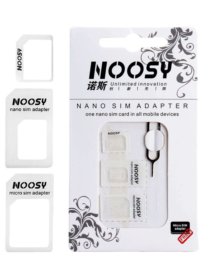 NOOSY NANO SIM & MICRO SIM ADAPTER SET, ΛΕΥΚΟ, SIM-002