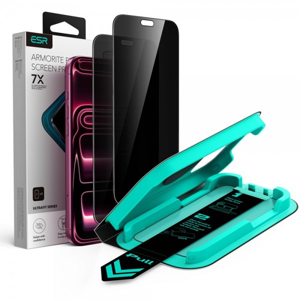 ESR UltraFit Armorite Privacy – Σετ 2 tempered glass privacy 9H για iPhone 18 Pro Max ESR UltraFit Armorite Privacy – Σετ 2 tempered glass privacy 9H για iPhone 18 Pro Max