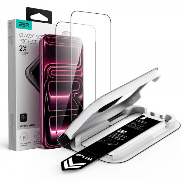 Σετ 2 Προστατευτικών Γυαλιών ESR UltraFit Classic για iPhone 17 Pro Max / iPhone 18 Pro Max – Μαύρο Πλαίσιο Σετ 2 Προστατευτικών Γυαλιών ESR UltraFit Classic για iPhone 17 Pro Max / iPhone 18 Pro Max – Μαύρο Πλαίσιο