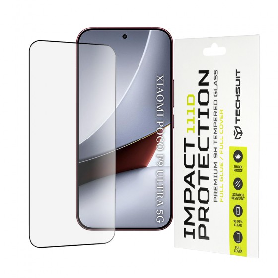 Techsuit 111D Full Cover Full Glue – Tempered Glass Προστατευτικό Οθόνης για Xiaomi Poco F9 Ultra – Μαύρο