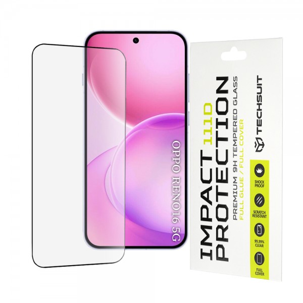 Techsuit 111D Full Cover Full Glue Tempered Glass Προστατευτικό Οθόνης για Oppo Reno16 / Reno16 Pro – Μαύρο Techsuit 111D Full Cover Full Glue Tempered Glass Προστατευτικό Οθόνης για Oppo Reno16 / Reno16 Pro – Μαύρο