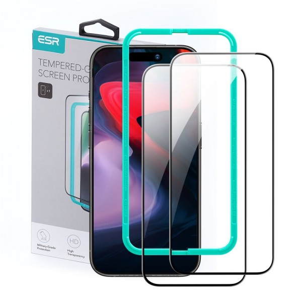 ESR® Shield Tempered Glass 2τμχ Μαύρο για iPhone 15 Pro