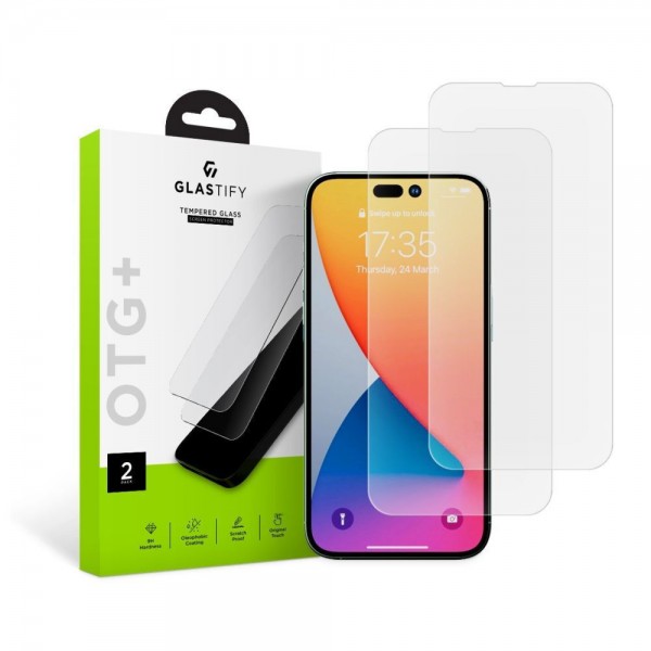 Glastify OTG+ Tempered Glass Clear 2τμχ για iPhone 14 Pro