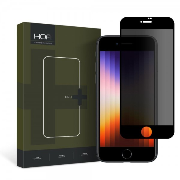 Hofi Pro+ Privacy Full Face Tempered Glass Μαύρο για iPhone SE 2022 / 2020 / 8 / 7