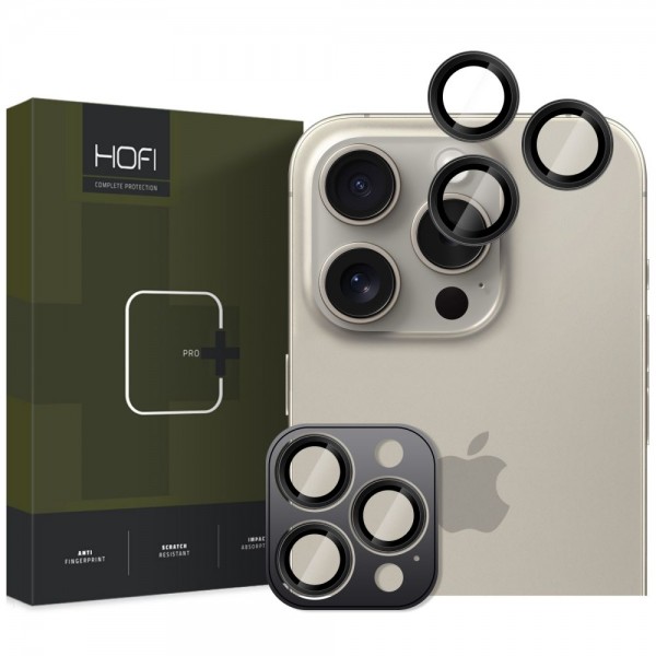 Hofi Camring Pro+ Προστασία Κάμερας Tempered Glass Μαύρο για το iPhone 16 Pro / 16 Pro Max / 17 Pro / 17 Pro Max