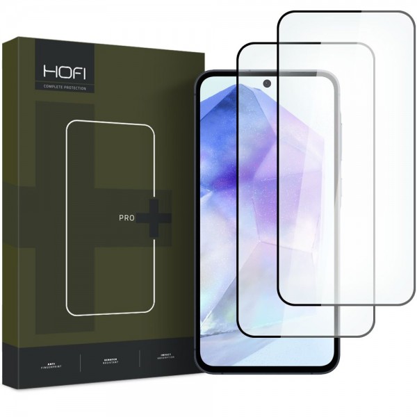 Hofi Full Face Tempered Glass 2τμχ Μαύρο για Samsung Galaxy A35 5G και Samsung Galaxy A55 5G