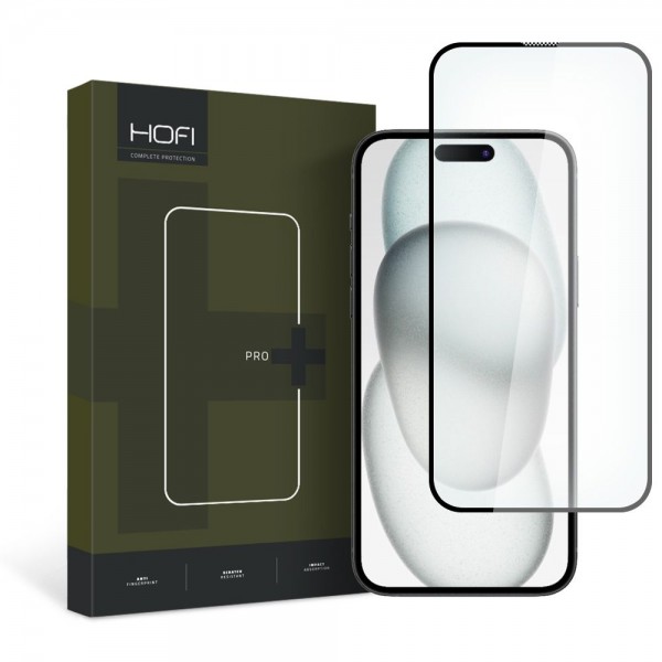 Hofi Glass Pro+ Tempered Glass Μαύρο για το iPhone 15