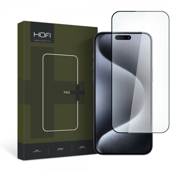 Hofi Full Face Tempered Glass Μαύρο για το iPhone 15 Pro